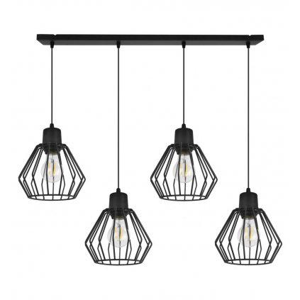 lampa wiszaca metalowa druciane klosze na listwie nuvola led e27