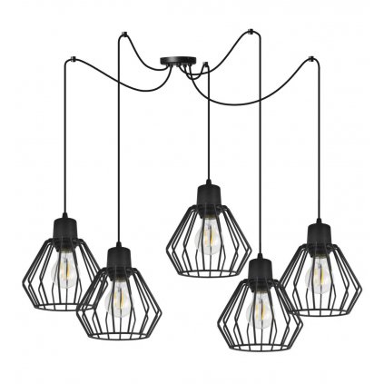 lampa wiszaca industrialna metalowe klosze nuvola spider led e27