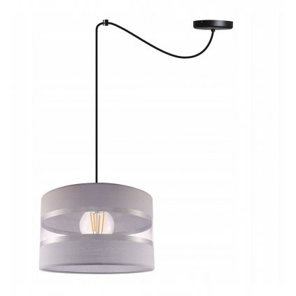 klasyczna lampa z abazurem i transparentna wstawka typu pajak