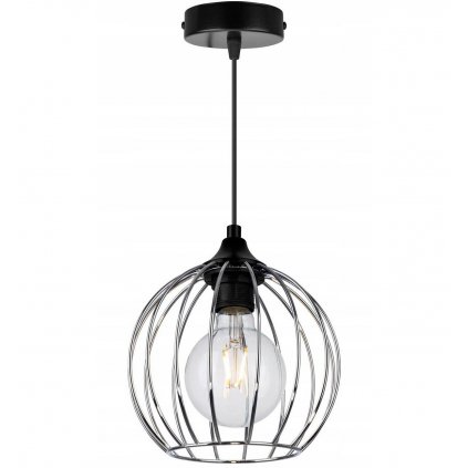 nowoczesna industrialna metalowa lampa wiszaca typu koszyk