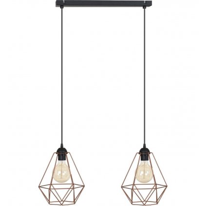 lampa wiszaca 2 plomienna loft edison miedz