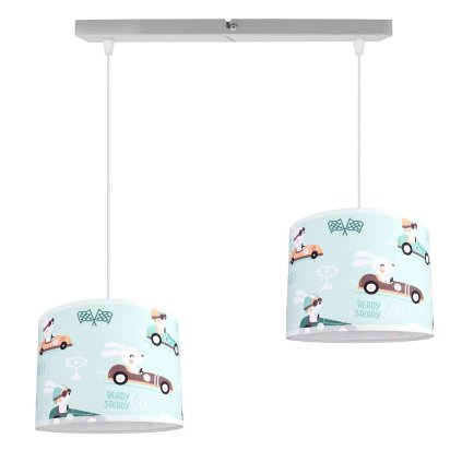 lampa wiszaca z abazurami w dzieciece wzory regulowana