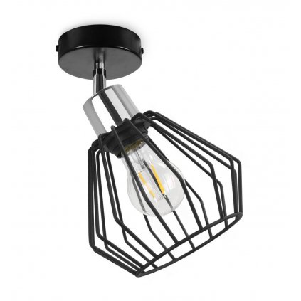 lampa sufitowa z drucianym kloszem reflektor metalowy nuvola e27