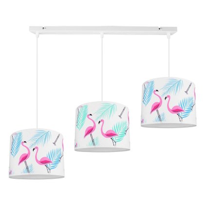 lampa wiszaca z abazurami we wzory do pokoju dzieciecego