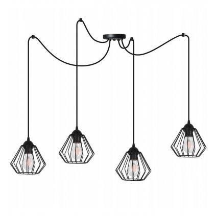 nowoczesna lampa wiszaca w industrialnym stylu typu druciak