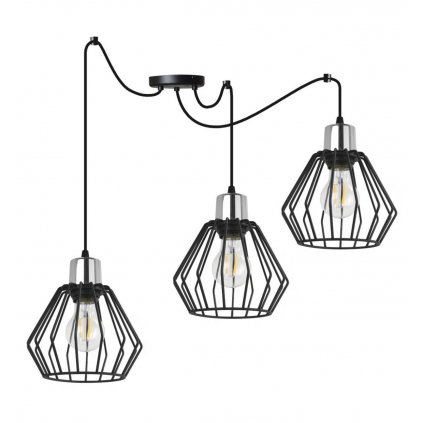 lampa sufitowa z metalowymi kloszami typu pajak spider nuvola