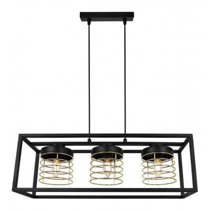 niespotykana lampa wiszaca rasti cage czarno zlota