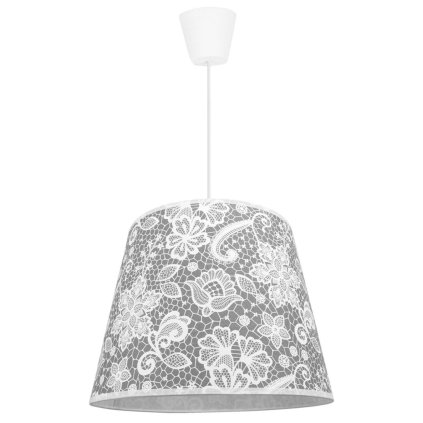 lampa wiszaca abazur material liscie koronka