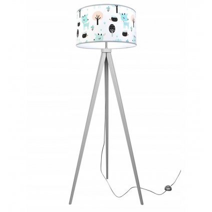 dziecieca lampa stojaca trojnog z abazurem