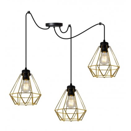 elegancka lampa wiszaca spider nuvola gold zlote klosze z metalu