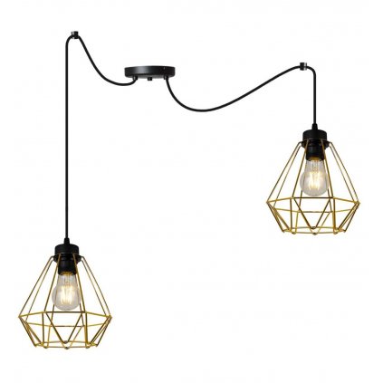 lampa wiszaca w stylu loftowym spider nuvola gold metalowy klosz