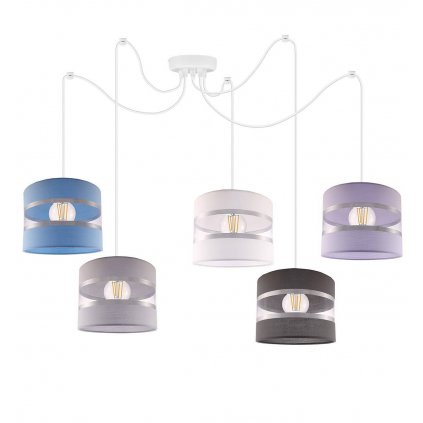 nowoczesna lampa wiszaca zyrandol pajak z abazurami