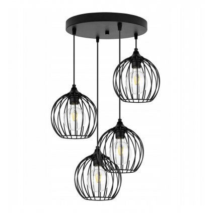 industrialna lampa z metalu na okraglej podsufitce