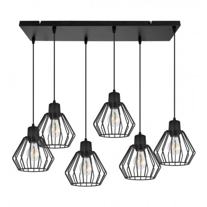 lampa wiszaca druciane klosze na metalowej listwie nuvola led e27