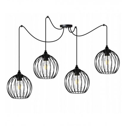 modernistyczna lampa z drucianymi kloszami w stylu loft