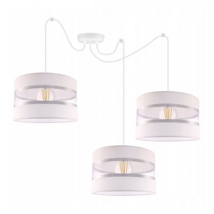 elegancka duza lampa z abazurami z transparentnymi wstawkami