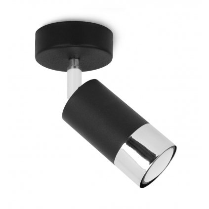 nowoczesny reflektor scienno sufitowy hugo czarny chrom
