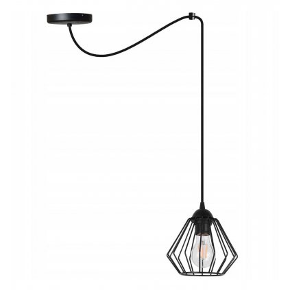 minimastyczna lampa wiszaca typu druciak w ksztalcie diamentu