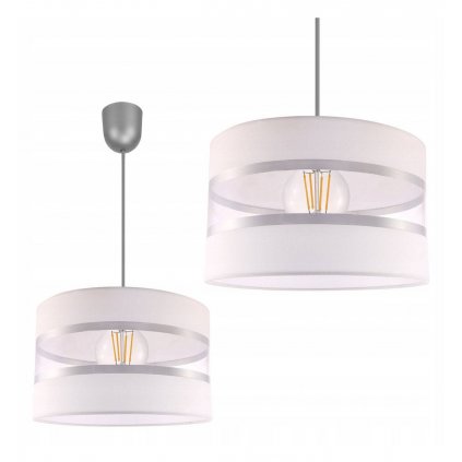 elegancka lampa wiszaca z abazurem w jasnej kolorystyce