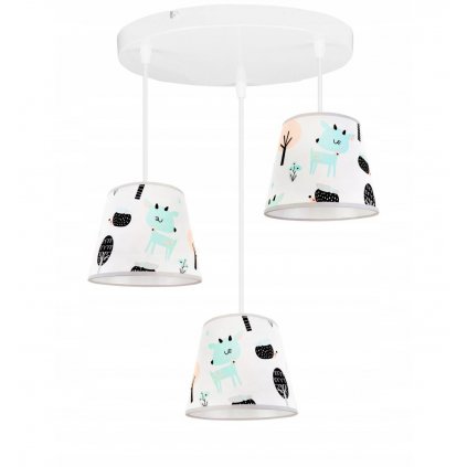 nowoczesna lampa wiszaca dziecieca ze zwierzetami lesnymi