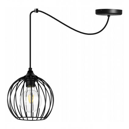 industrialna lampa loft z otwarta konstrukcja i metalowym kloszem