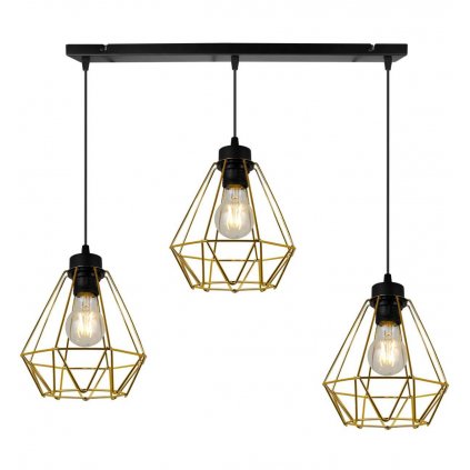 regulowana lampa wiszaca nuvola gold zlote klosze na metalowej listwie