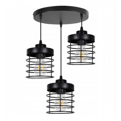 nowoczesna lampa wiszaca 3 plomienna w stylu loft z metalu