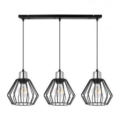 lampa sufitowa na listwie metalowe klosze loft nuvola