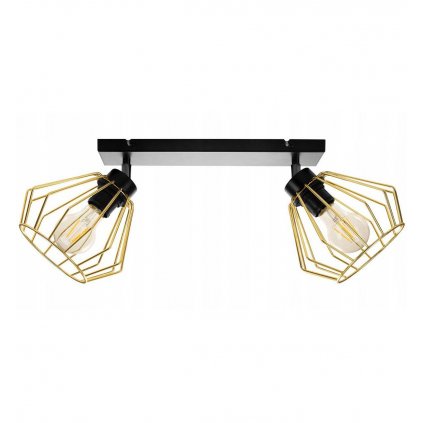 nowoczesna lampa wiszaca ze zlotymi kloszami z metalu