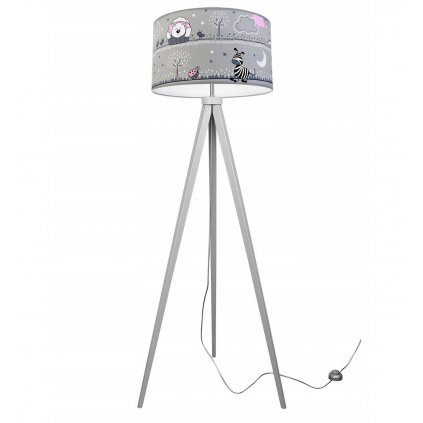 nowoczesna dziecieca lampa stojaca z abazurem