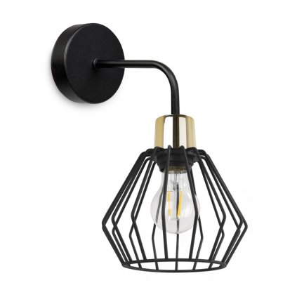 nowoczesny kinkiet metalowy klosz druciak styl loft nuvola