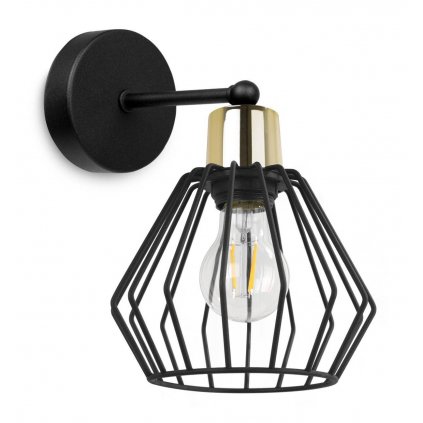 kinkiet scienny z kloszem metalowym druciank industrialny nuvola e27