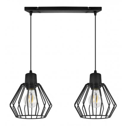 lampa wiszaca na listwie industrialna czarne klosze metalowe nuvola led e27