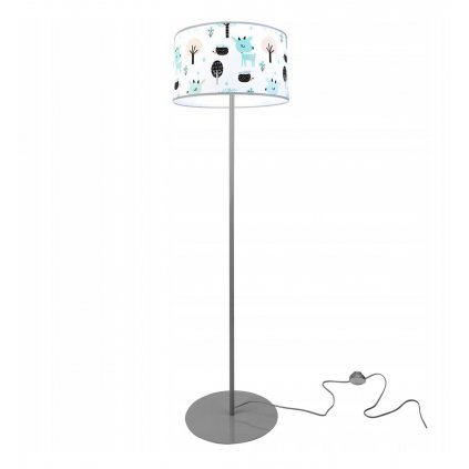 nowoczesna stojaca lampa z abazurem do pokoju dziecka