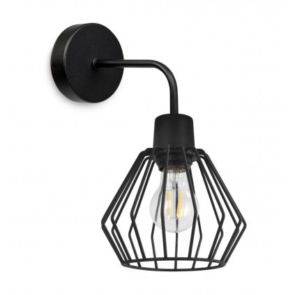 nowoczesna lampa scienna kinkiet klosz metalowy druciak nuvola