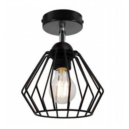 modernistyczny reflektor loft z koszykowym kloszem