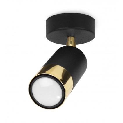 nowoczesny reflektor scienno sufitowy hugo czarno zloty