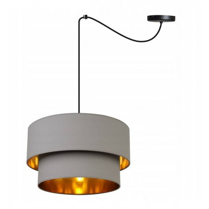 elegancka regulowana lampa z abazurem zlota w srodku