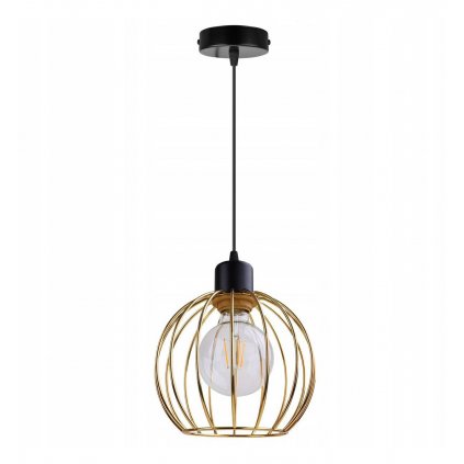 zlota lampa wiszaca w stylu loft z metalu