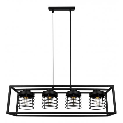 nowoczesna lampa loft rasti cage z czarnymi kloszami z drutu