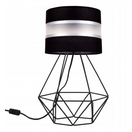 lampka nocna na metalowej konstrukcji typu loft z abazurem biurkowa