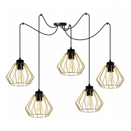 industrialna lampa wiszaca z kloszami z metalu