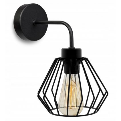 industrialny kinkiet scienny z metalu czarny