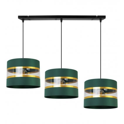 nowoczesna lampa na listwie elegance gold z abazurami przezroczysty pas