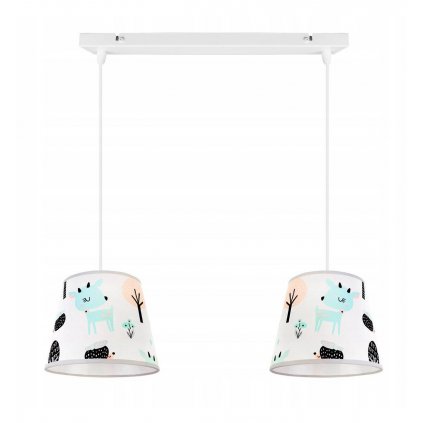 dziecieca lampa wiszaca regulowana lesny wzor