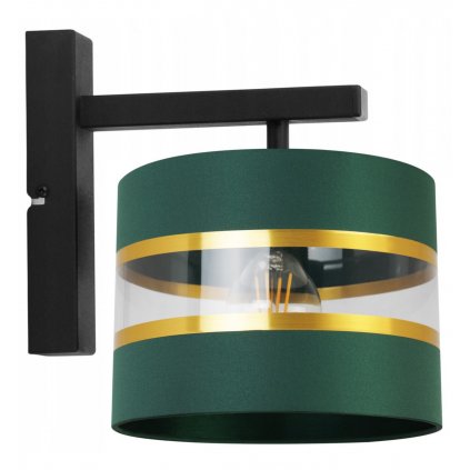 nowoczesna lampa kinkiet elegance gold z abazurem