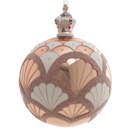 VÁNOČNÍ OZDOBA SKLENĚNÁ (FI) 12 CM VZOROVANÁ