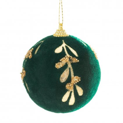 SADA 4KS VÁNOČNÍ OZDOBA NA STROMEK (FI) 8 CM TMAVĚZELENÁ