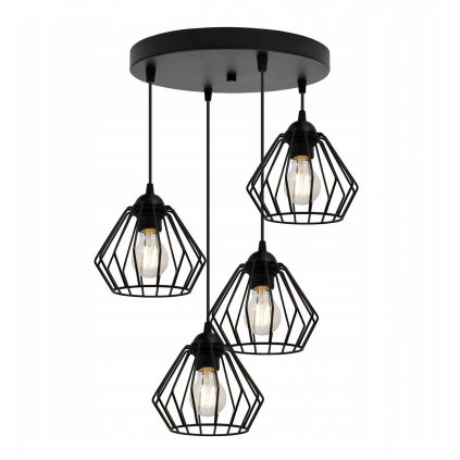 nowoczesna lampa w stylu loft z geometrycznymi kloszami