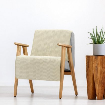 PŘEHOZ NA KŘESLO SOFIA 70X160 CM KRÉMOVÁ